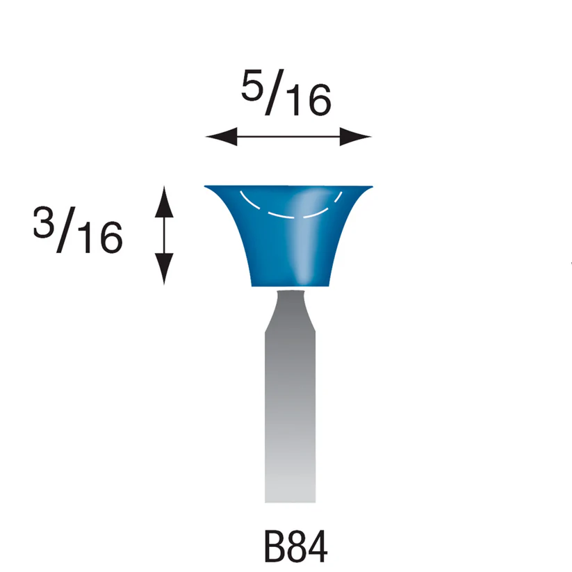 [305-0840] B84 Blue Mounted Points 1/8" Shank (Pkg of 24)