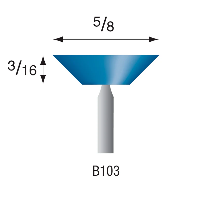 [305-1030] B103 Blue Mounted Points 1/8" Shank (Pkg of 24)