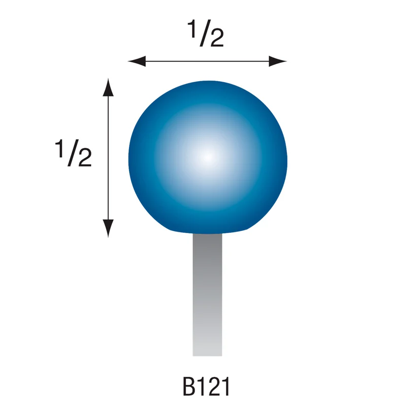 [305-1213] B121 Blue Mounted Points 3mm Shank (Pkg of 24)