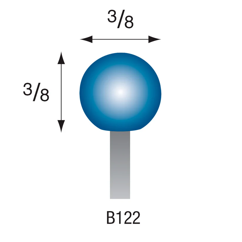 [305-1220] B122 Blue Mounted Points 1/8" Shank (Pkg of 24)