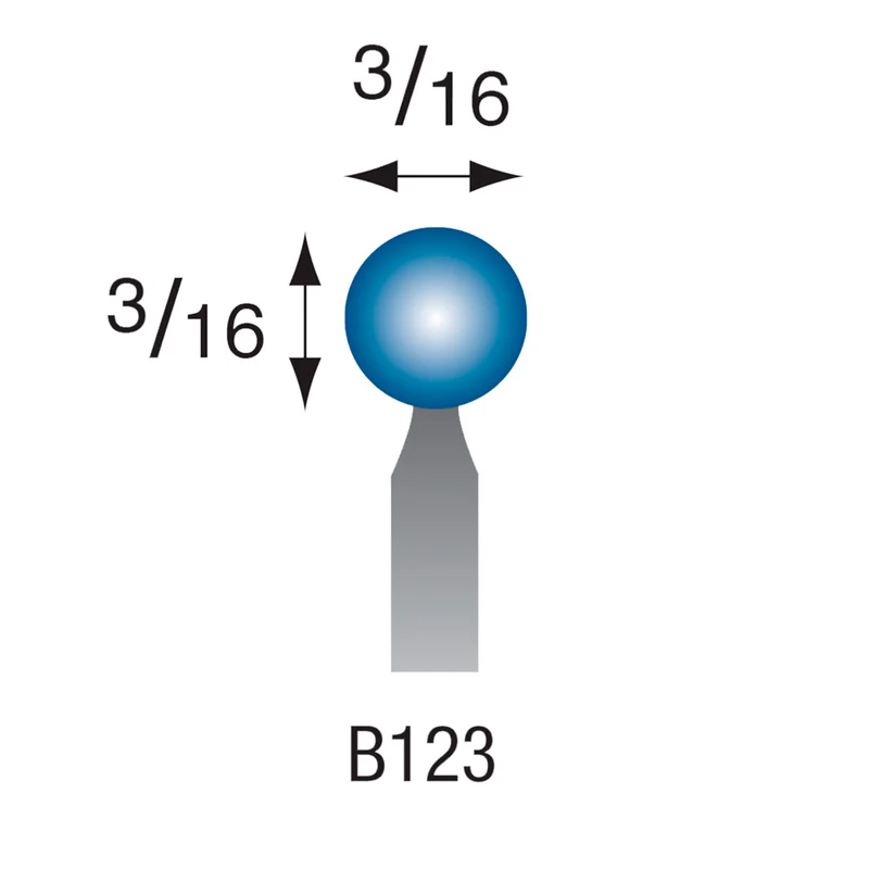 [305-1230] B123 Blue Mounted Points 1/8" Shank (Pkg of 24)