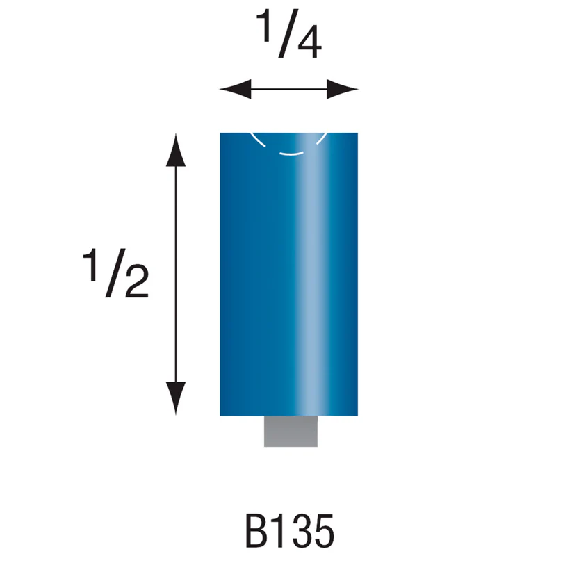 [305-1350] B135 Blue Mounted Points 1/8" Shank (Pkg of 24)