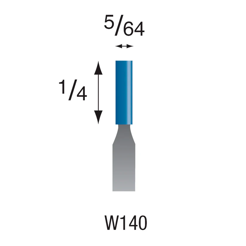 [305-1403] W140 Blue Mounted Points 3mm Shank (Pkg of 24)