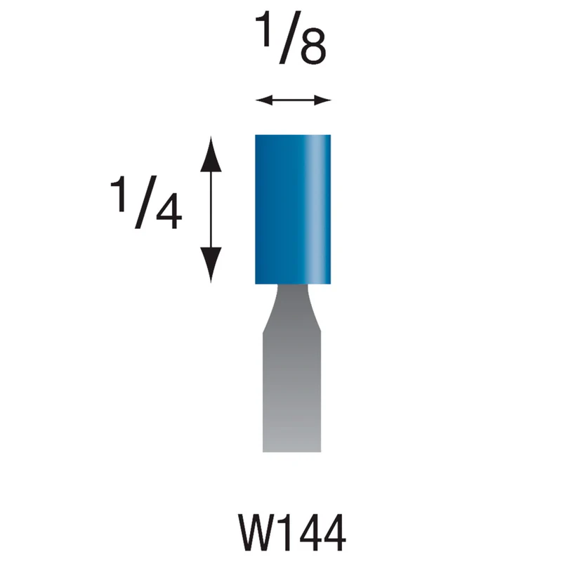 W144 Blue Mounted Points 3mm Shank (Pkg of 24)