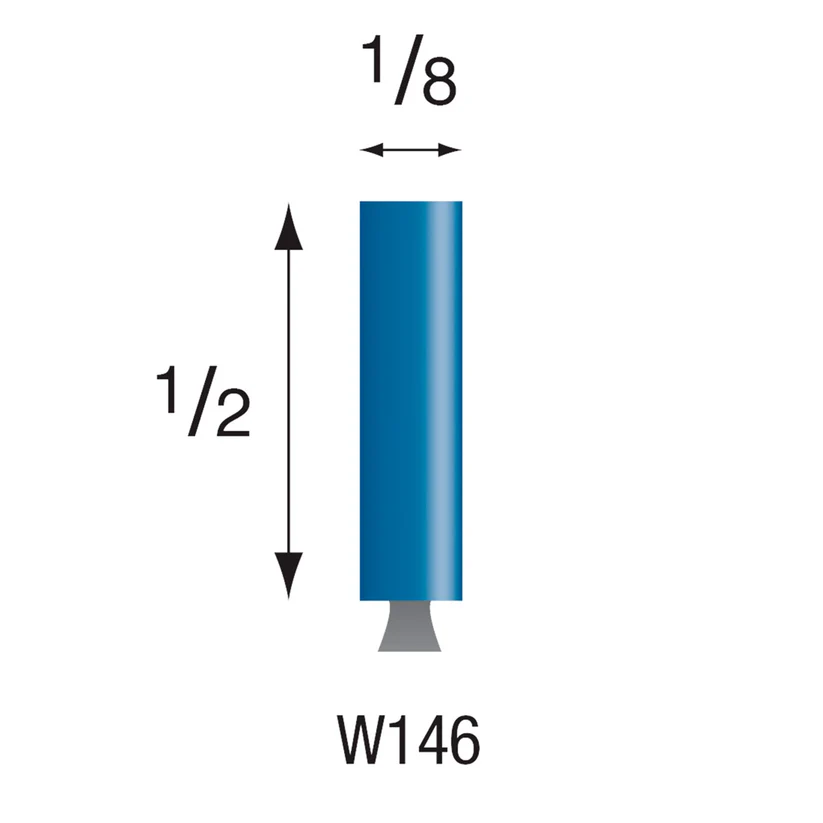 [305-1460] W146 Blue Mounted Points 1/8" Shank (Pkg of 24)