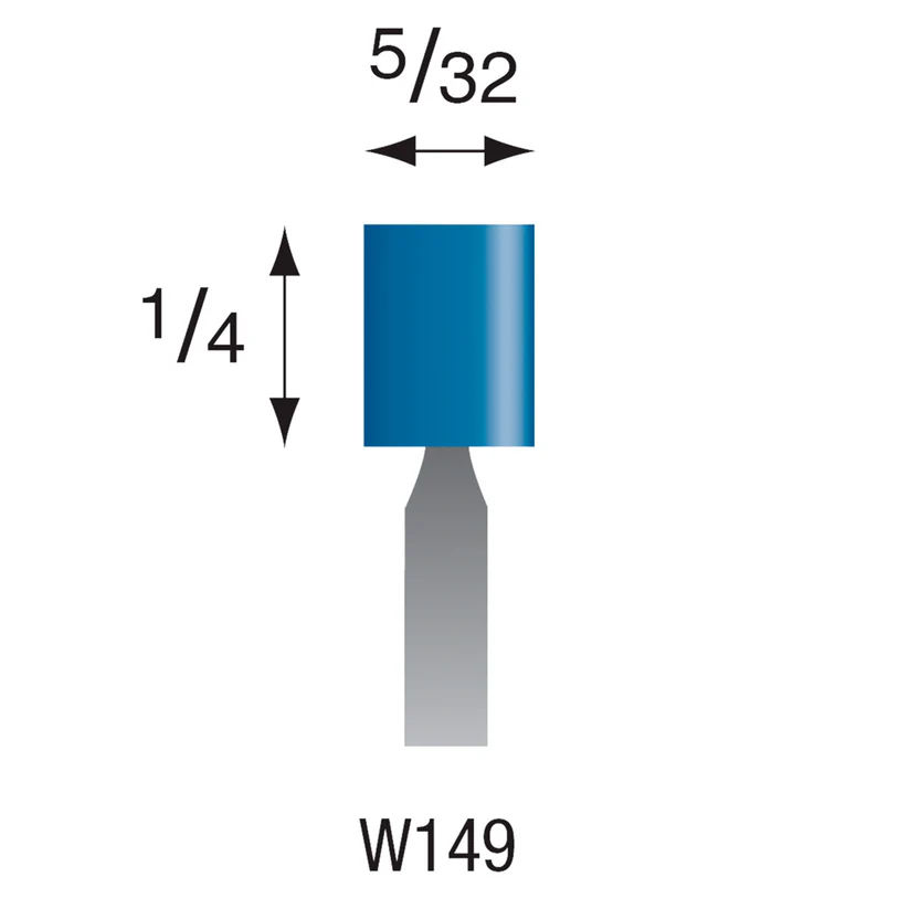 [305-1490] W149 Blue Mounted Points 1/8" Shank (Pkg of 24)