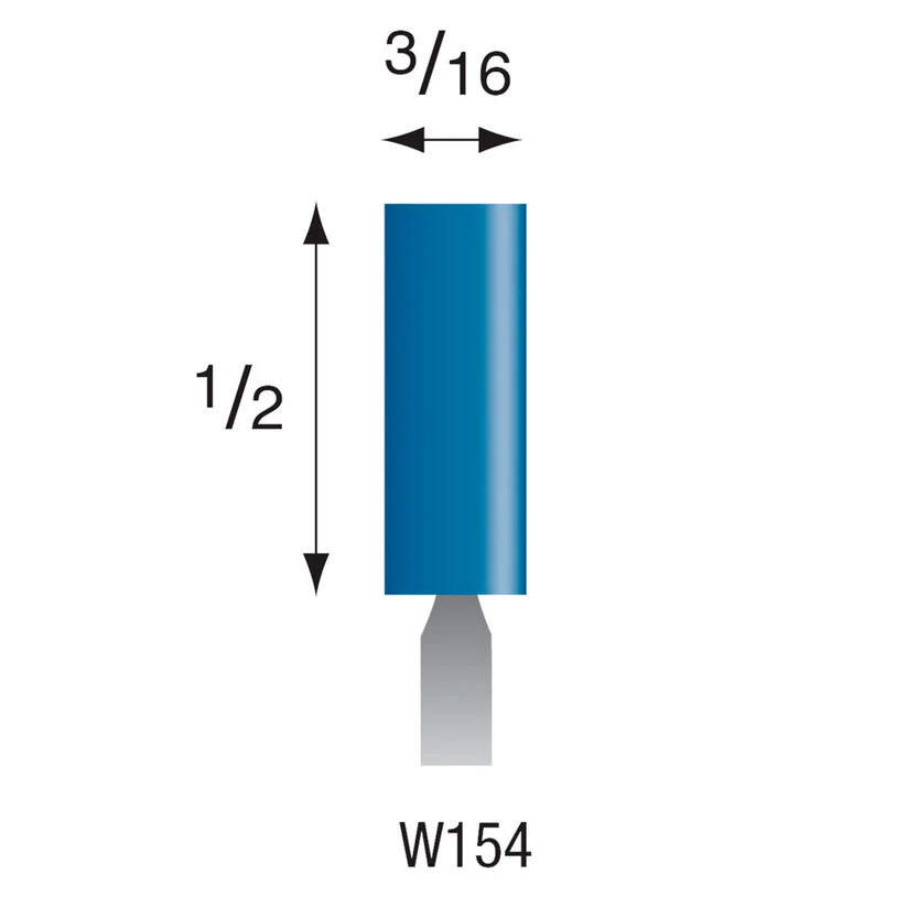 [305-1540] W154 Blue Mounted Points 1/8" Shank (Pkg of 24)
