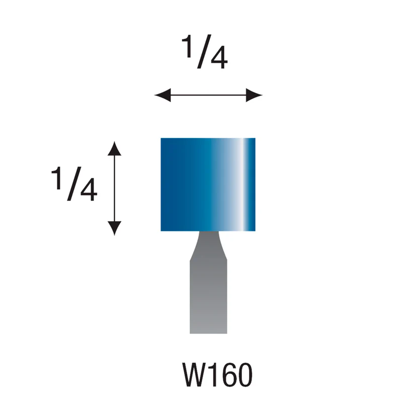 W160 Blue Mounted Points 3mm Shank (Pkg of 24)