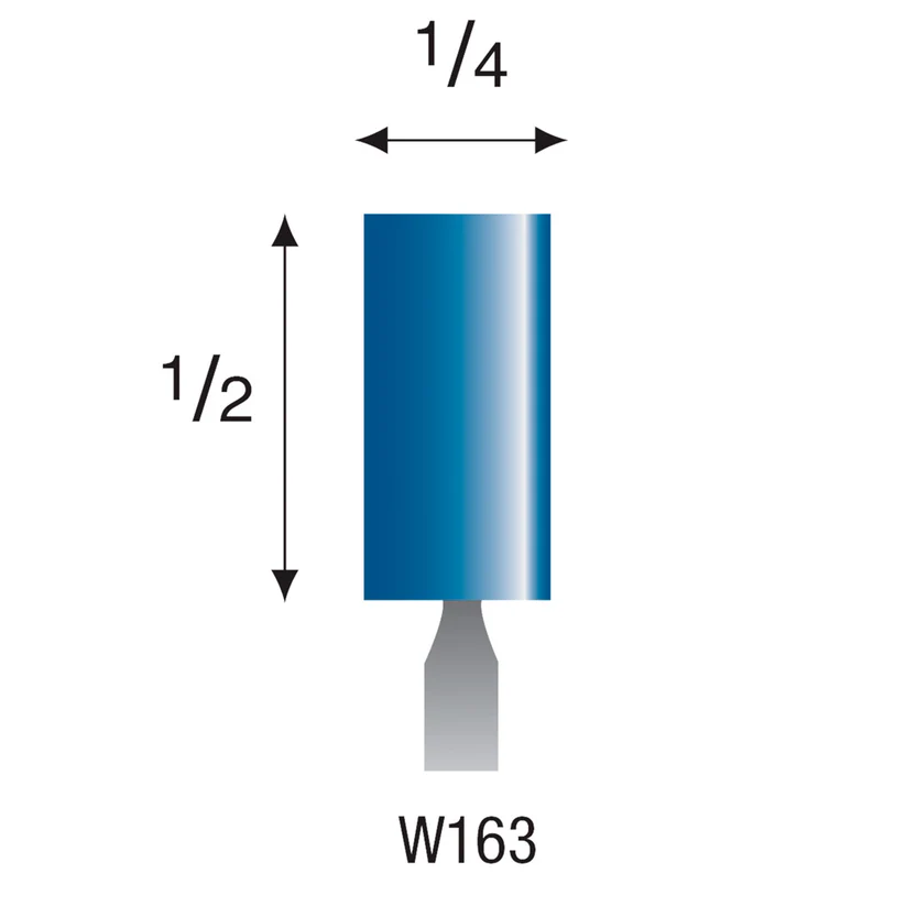W163 Blue Mounted Points 3mm Shank (Pkg of 24)
