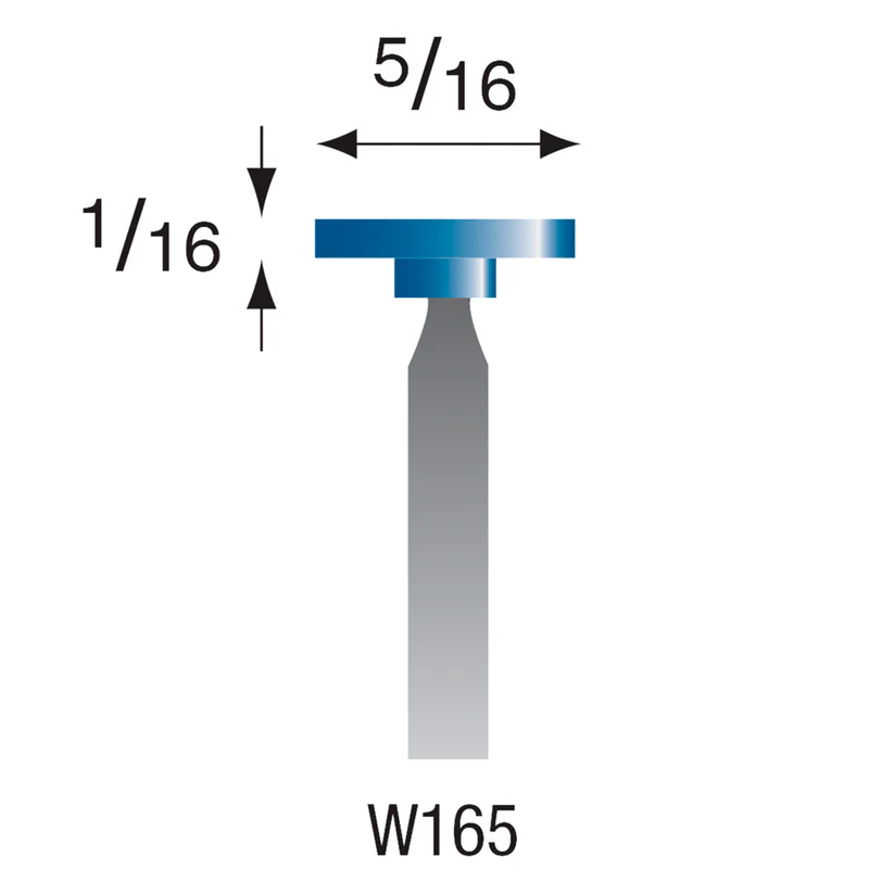 W165 Blue Mounted Points 3mm Shank (Pkg of 24)