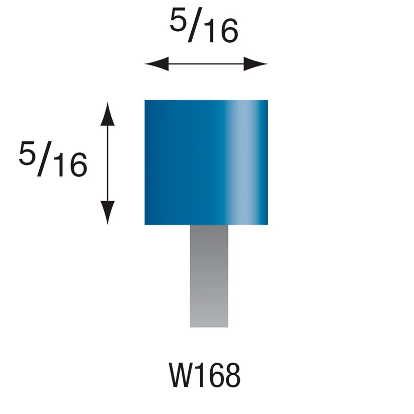 [305-1680] W168 Blue Mounted Points 1/8" Shank (Pkg of 24)