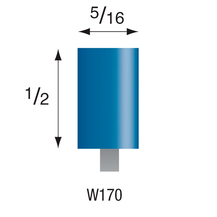[305-1700] W170 Blue Mounted Points 1/8" Shank (Pkg of 24)