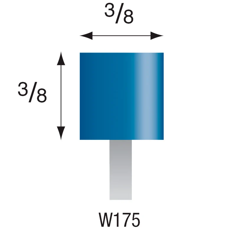 [305-1753] W175 Blue Mounted Points 3mm Shank (Pkg of 24)
