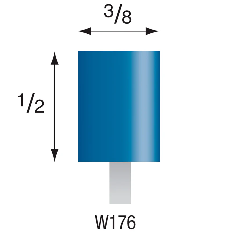 [305-1760] W176 Blue Mounted Points 1/8" Shank (Pkg of 24)