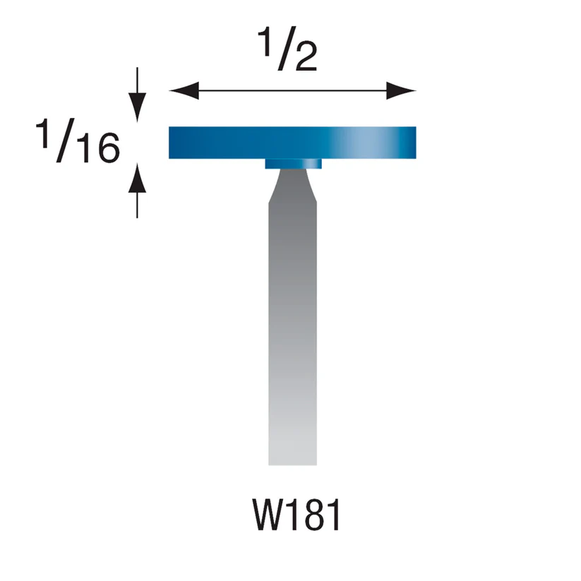 W181 Blue Mounted Points 3mm Shank (Pkg of 24)