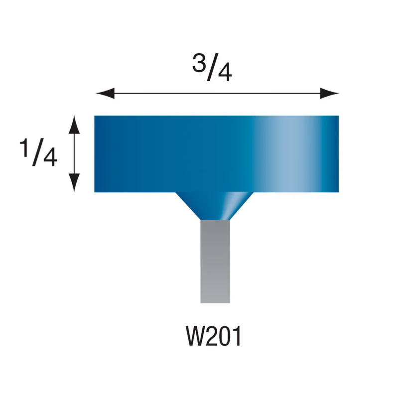W201 Blue Mounted Points 3mm Shank (Pkg of 24)
