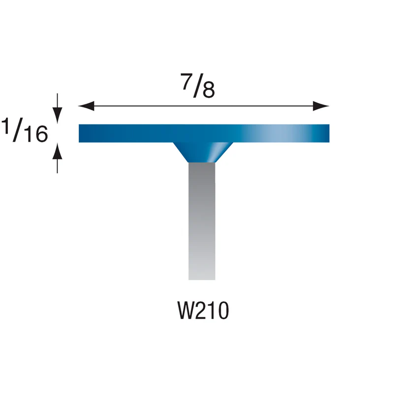 [305-2100] W210 Blue Mounted Points 1/8" Shank (Pkg of 24)