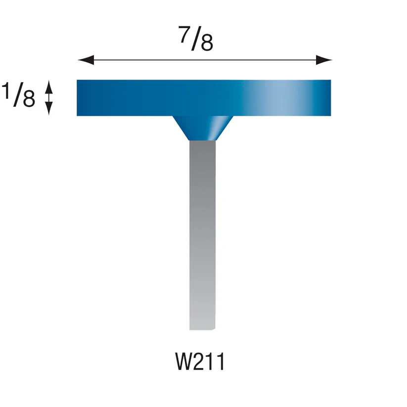 W211 Blue Mounted Points 3mm Shank (Pkg of 24)