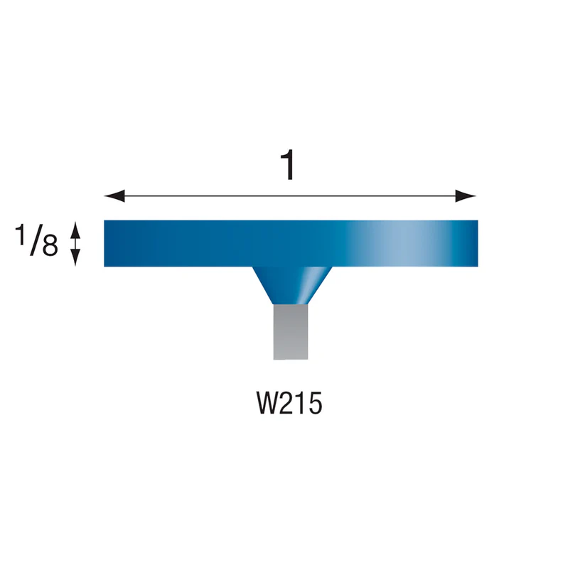 W215 Blue Mounted Points 3mm Shank (Pkg of 24)