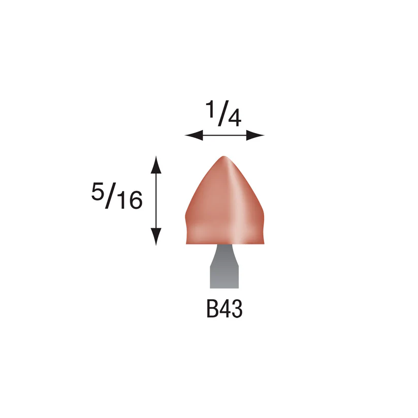 B43 Red Mounted Points 1/8" Shank (Pkg of 24)