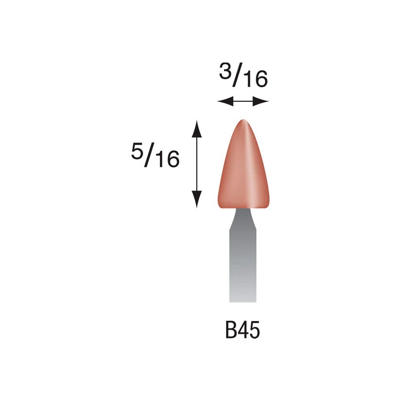 B45 Red Mounted Points 1/8" Shank (Pkg of 24)