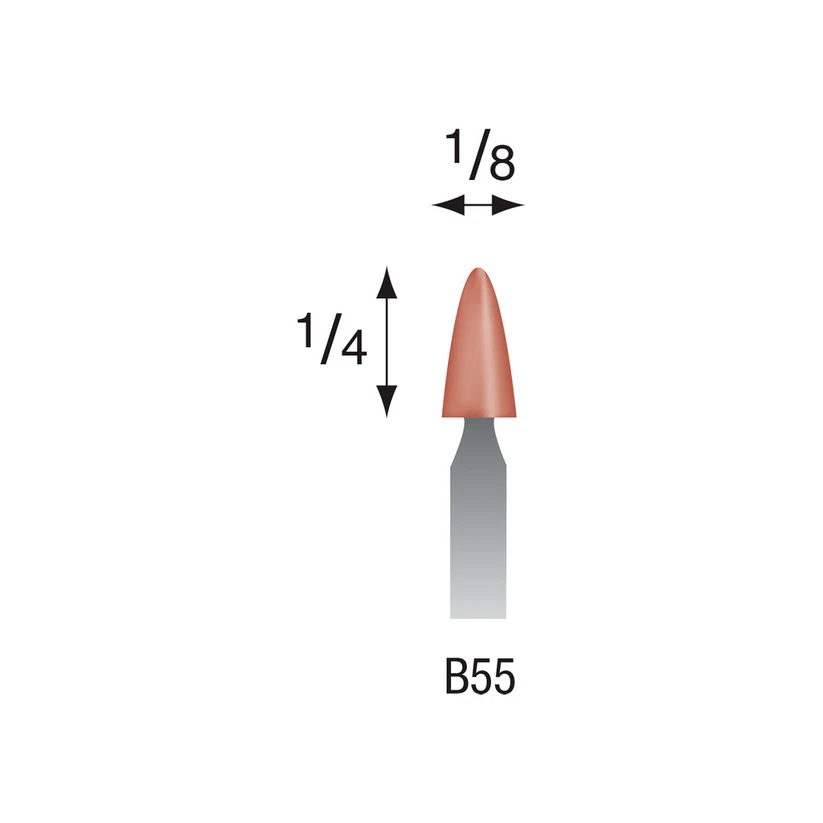 B55 Red Mounted Points 1/8" Shank (Pkg of 24)