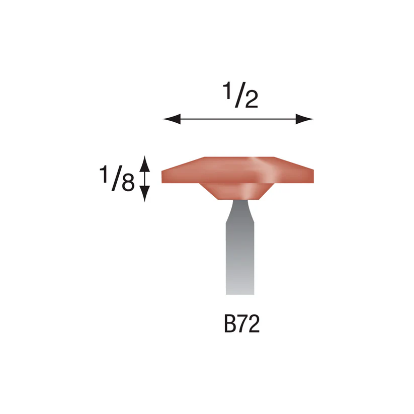B72 Red Mounted Points 1/8" Shank (Pkg of 24)