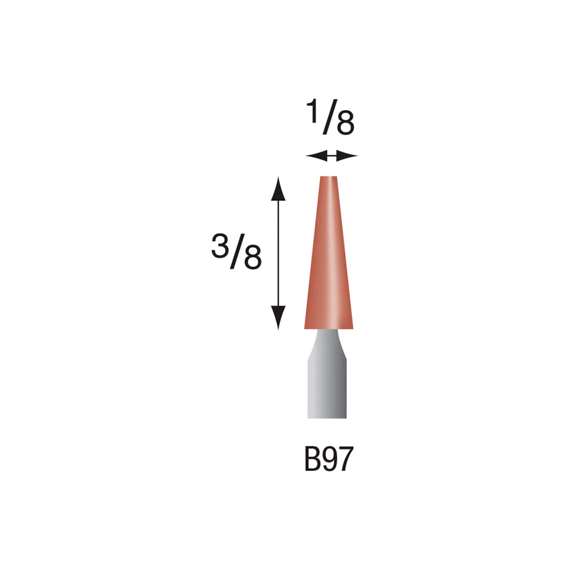 B97 Red Mounted Points 3mm Shank (Pkg of 24)