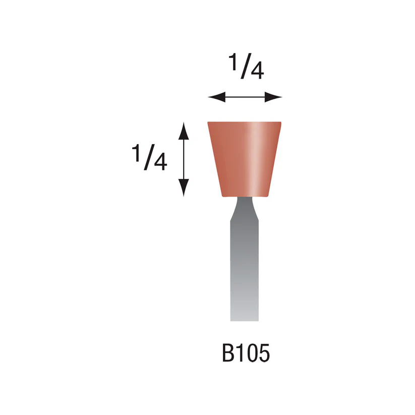 B105 Red Mounted Points 1/8" Shank (Pkg of 24)