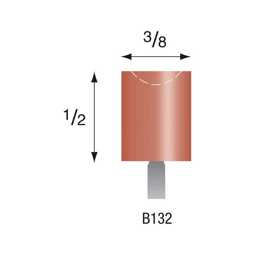 B132 Red Mounted Points 1/8" Shank (Pkg of 24)