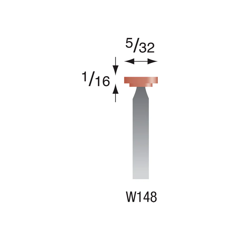 W148 Red Mounted Points 3mm Shank (Pkg of 24)