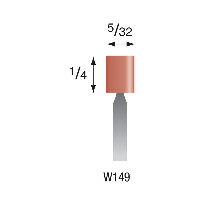 [310-1490] W149 Red Mounted Points 1/8" Shank (Pkg of 24)