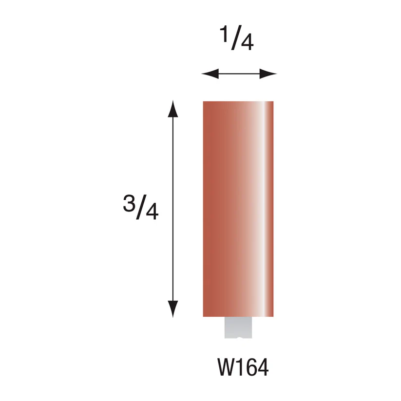 [310-1640] W164 Red Mounted Points 1/8" Shank (Pkg of 24)