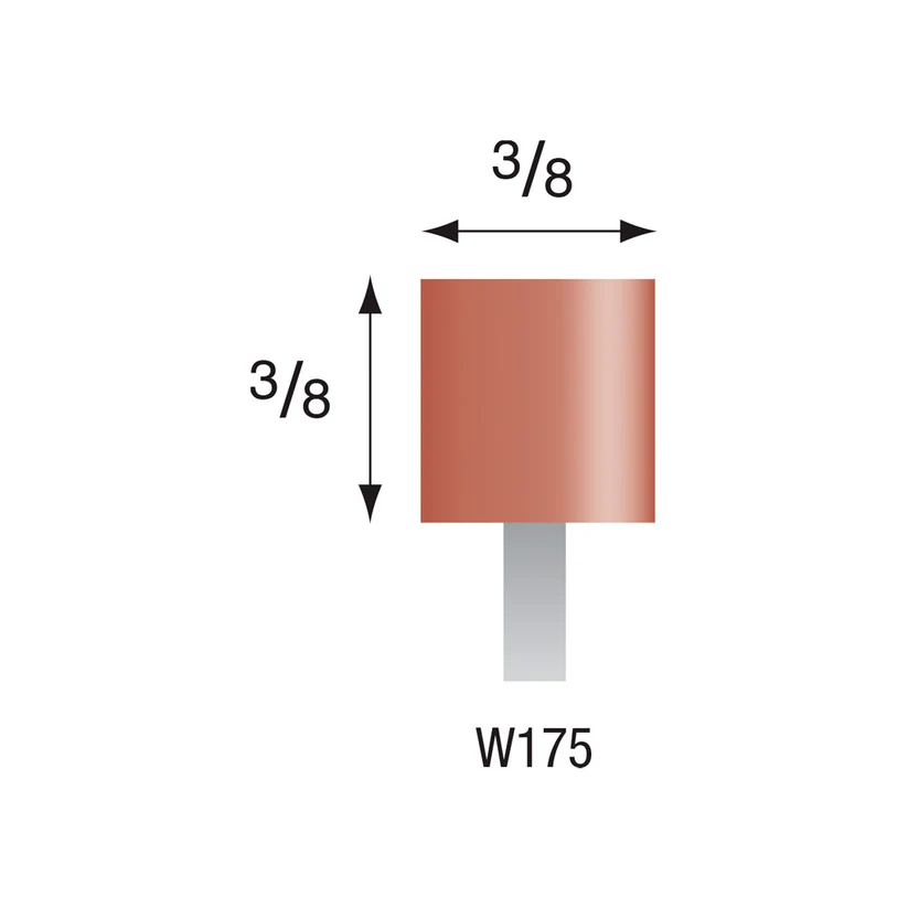 [310-1750] W175 Red Mounted Points 1/8" Shank (Pkg of 24)