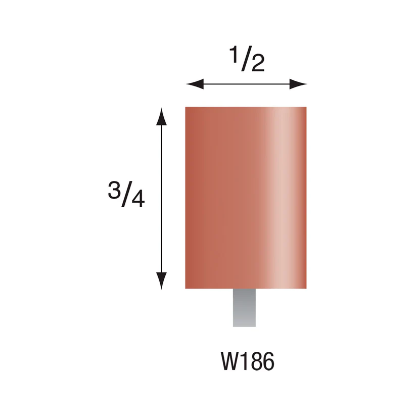 [310-1860] W186 Red Mounted Points 1/8" Shank (Pkg of 24)