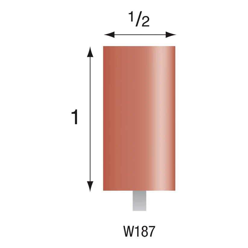 [310-1873] W187 Red Mounted Points 3mm Shank (Pkg of 24)