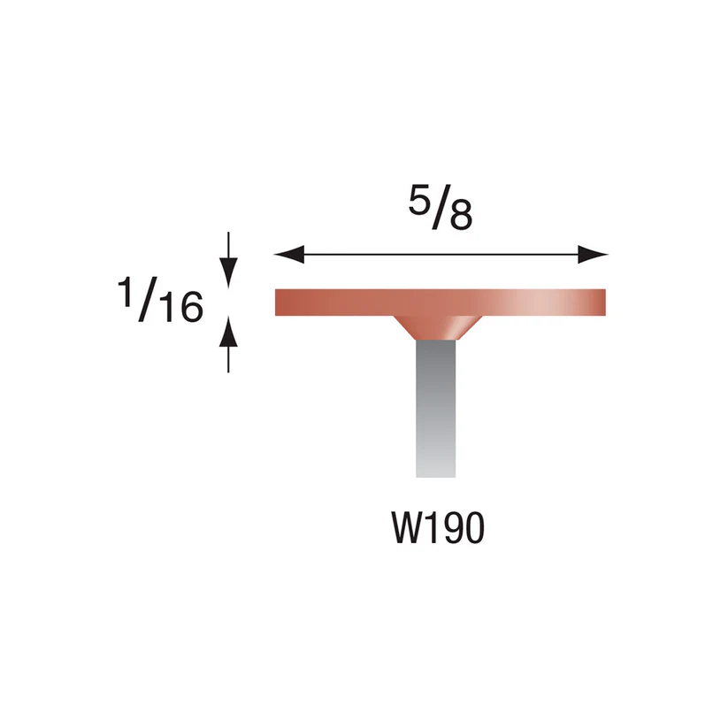 [310-1903] W190 Red Mounted Points 3mm Shank (Pkg of 24)