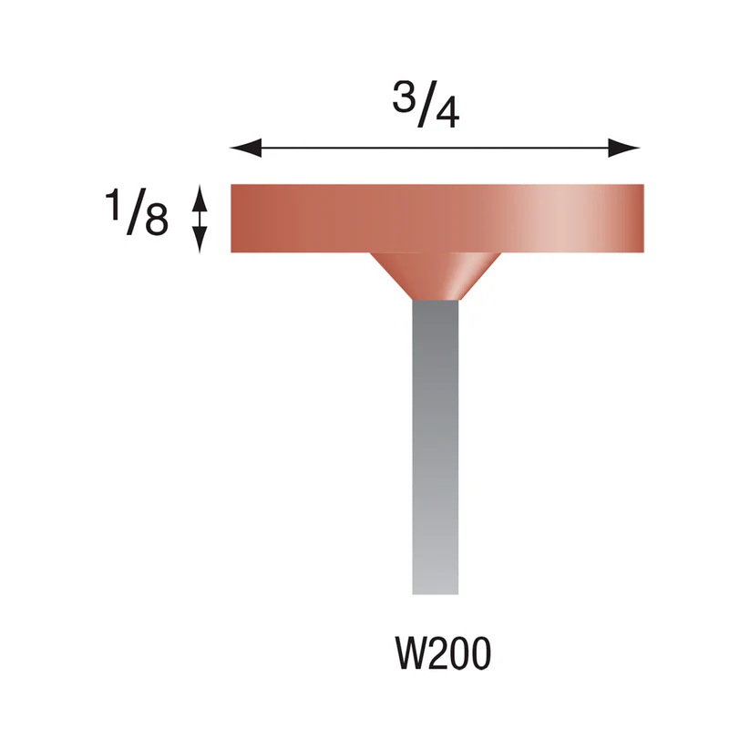 [310-2000] W200 Red Mounted Points 1/8" Shank (Pkg of 24)