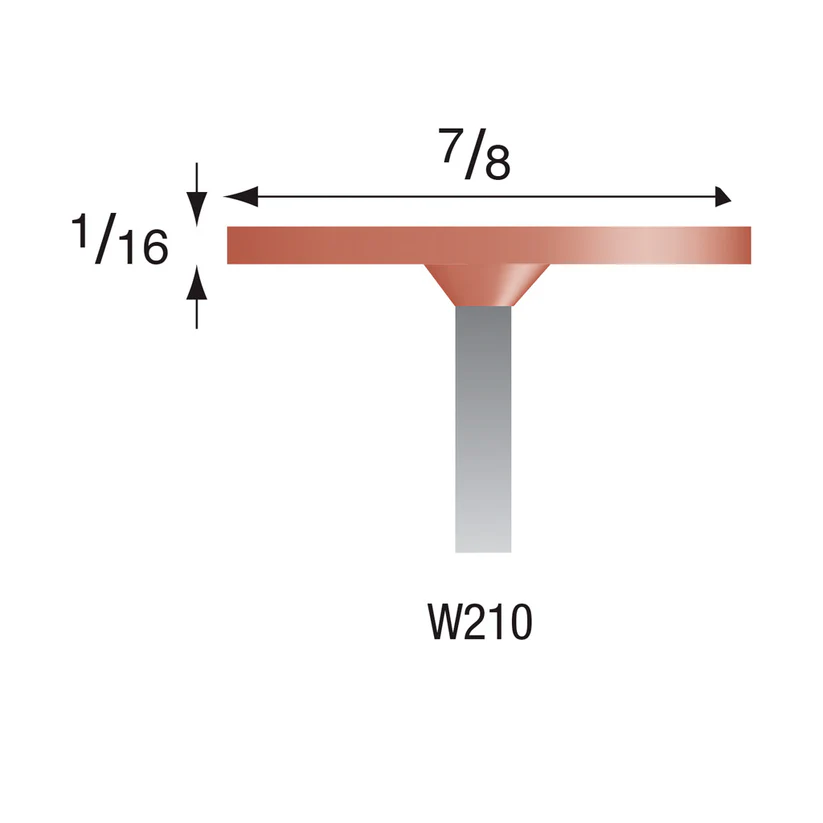 [310-2100] W210 Red Mounted Points 1/8" Shank (Pkg of 24)