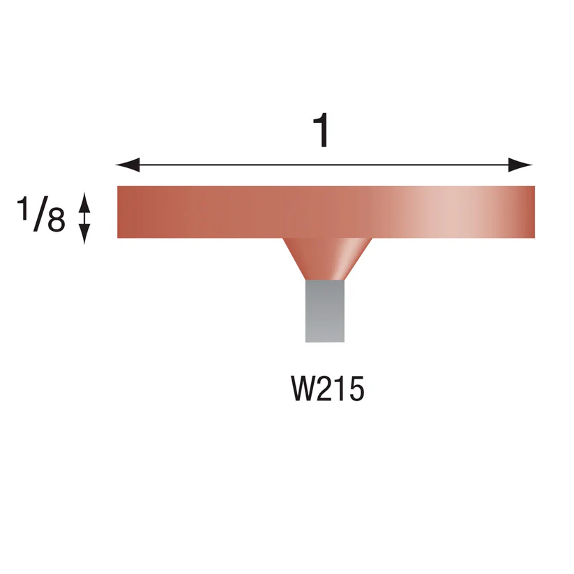 [310-2150] W215 Red Mounted Points 1/8" Shank (Pkg of 24)