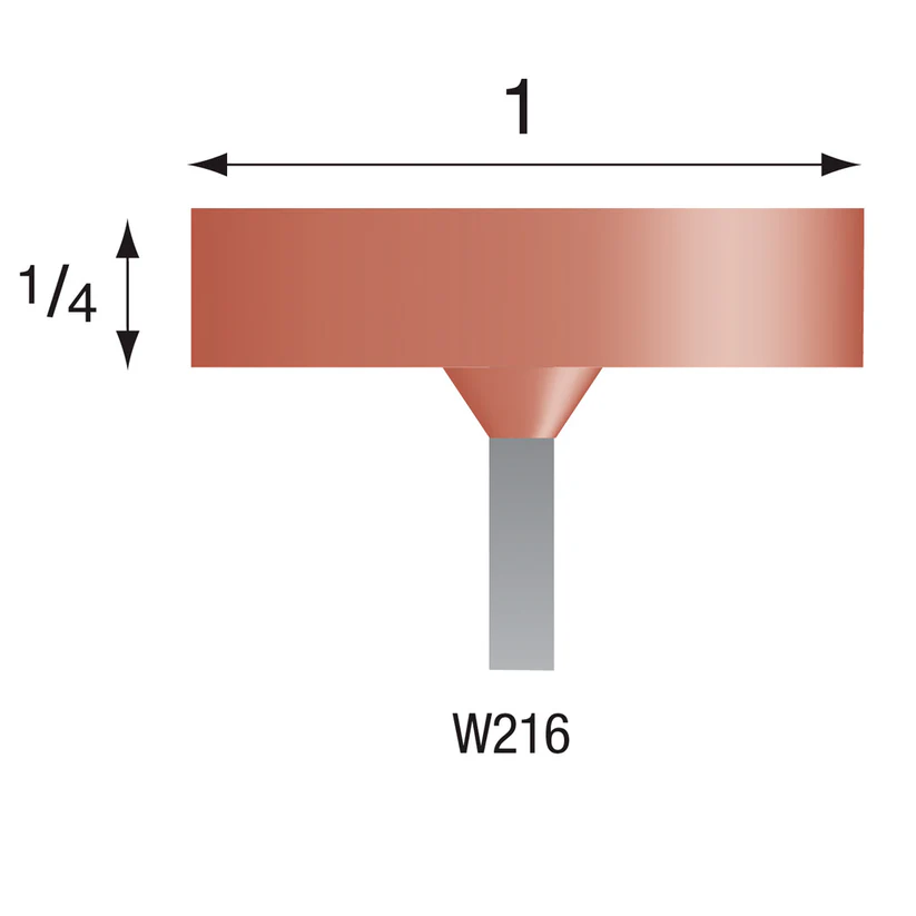 [310-2160] W216 Red Mounted Points 1/8" Shank (Pkg of 24)