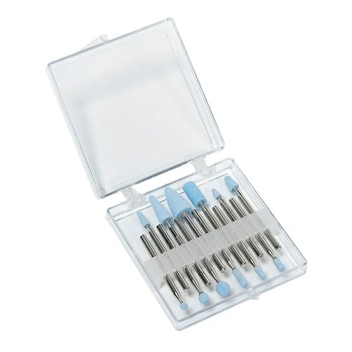 Light Blue Mounted Points Set of 12 - 3mm Shank