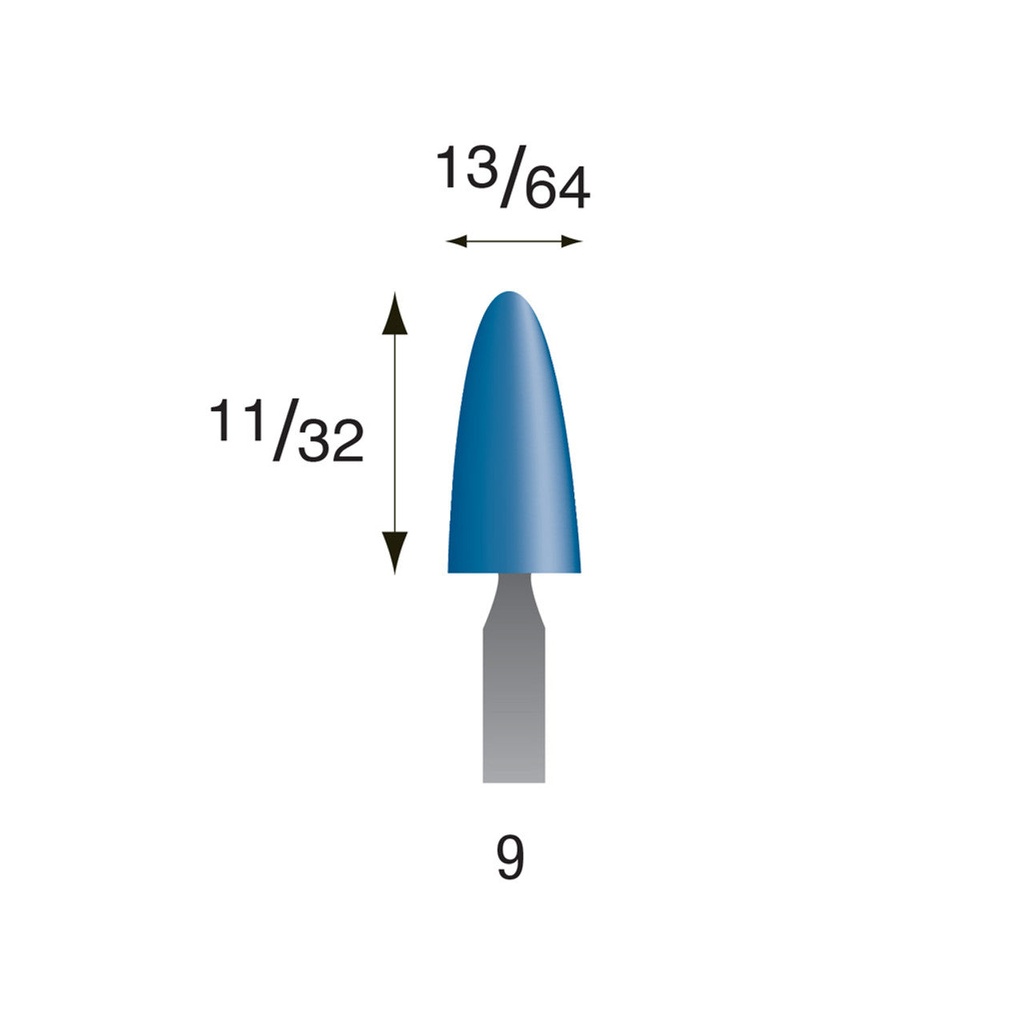 #9 Blue Mounted Points 3/32" Shank (Pkg of 24)