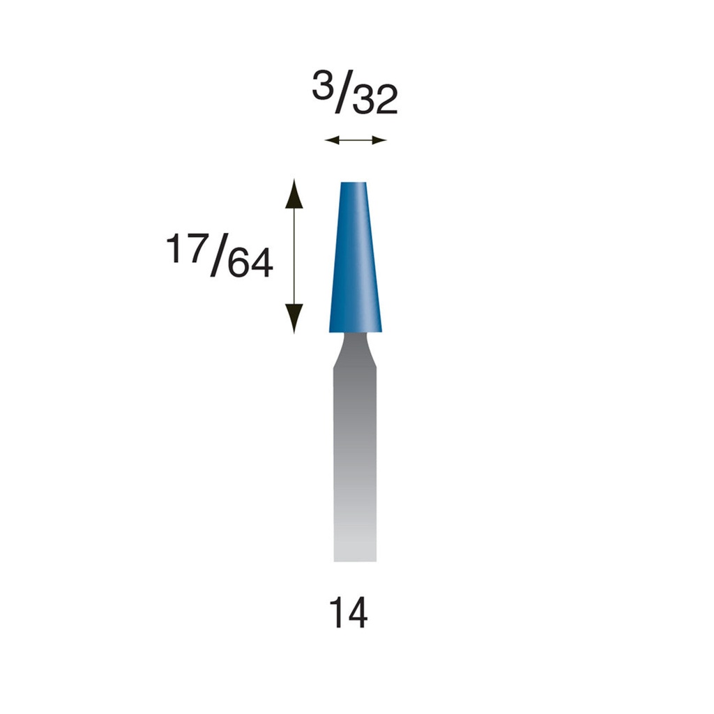 #14 Blue Mounted Points 3/32" Shank (Pkg of 24)
