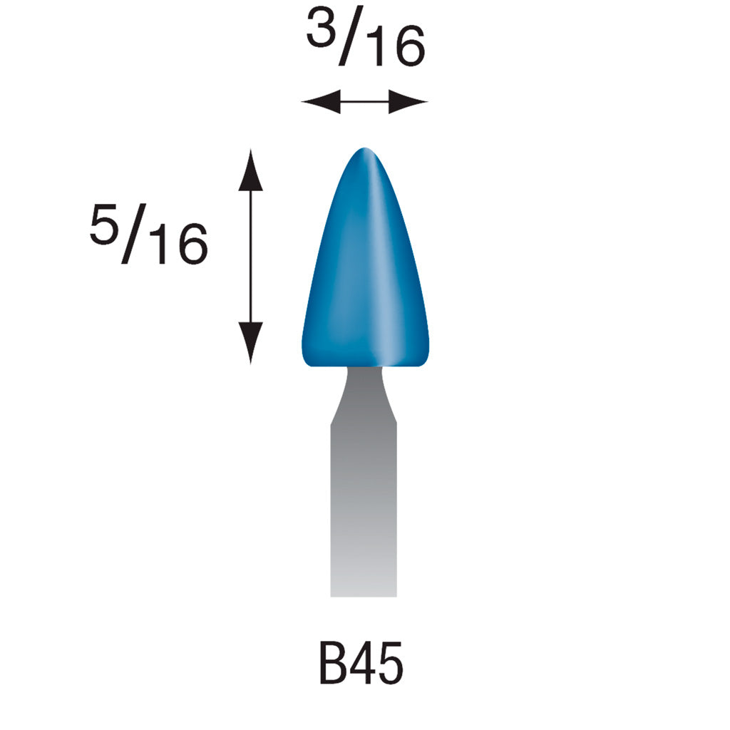 B45 Blue Mounted Points 3mm Shank (Pkg of 200)