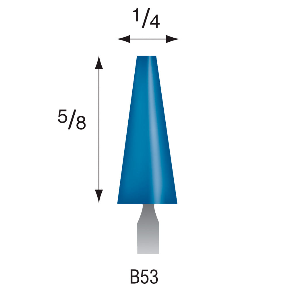 [317-0530] B53 Blue Mounted Points 3mm Shank (Pkg of 200)