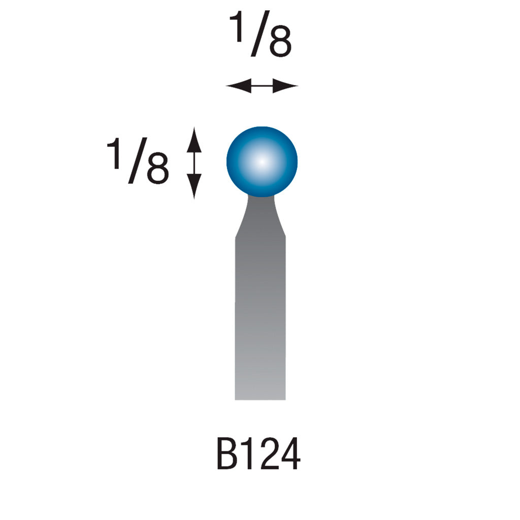 [317-1240] B124 Blue Mounted Points 3mm Shank (Pkg of 200)