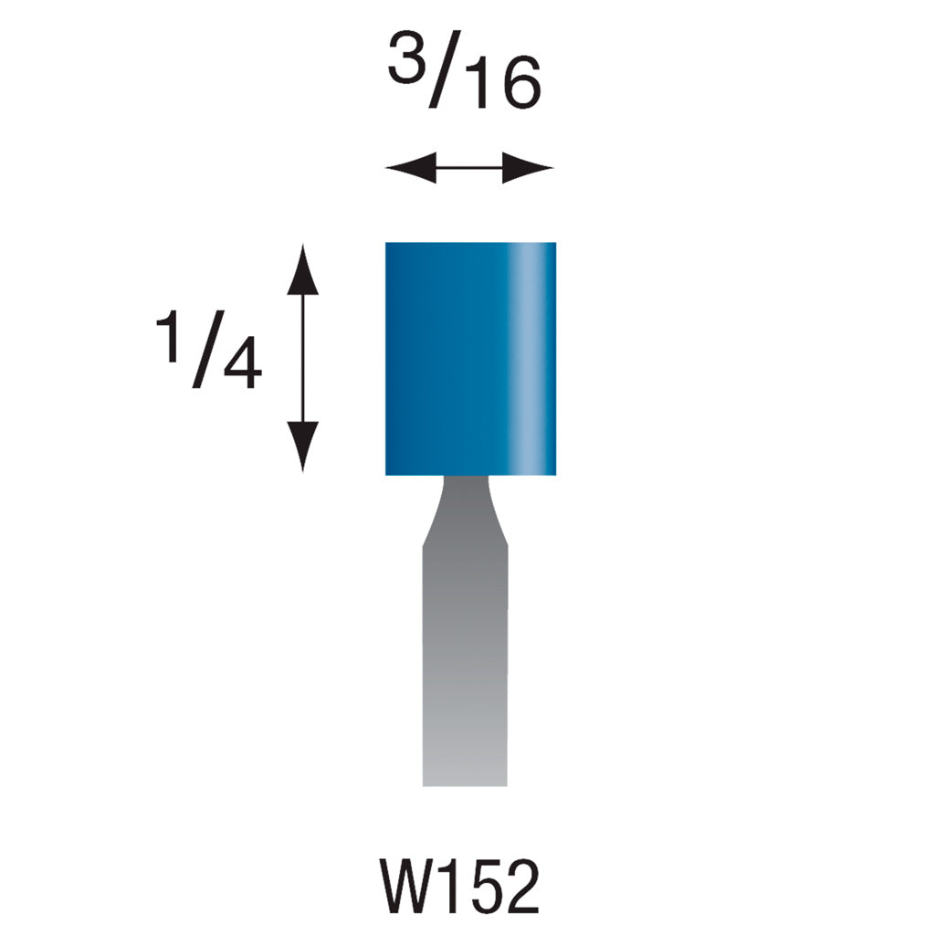 W152 Blue Mounted Points 3mm Shank (Pkg. of 200)