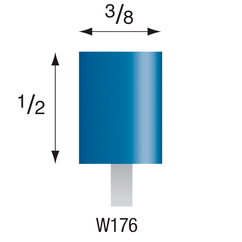 [317-1760] W176 Blue Mounted Points 3mm Shank (Pkg. of 200)