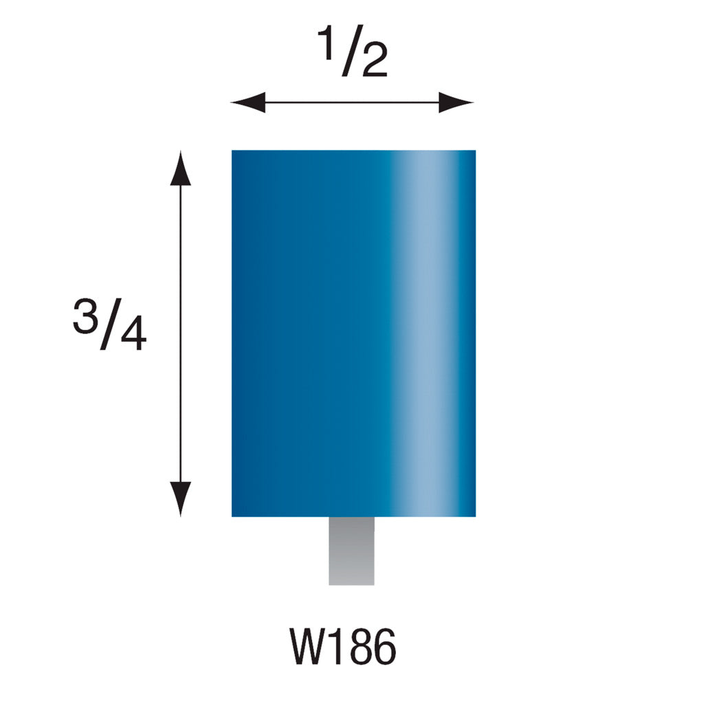 [317-1860] W186 Blue Mounted Points 3mm Shank (Pkg. of 200)